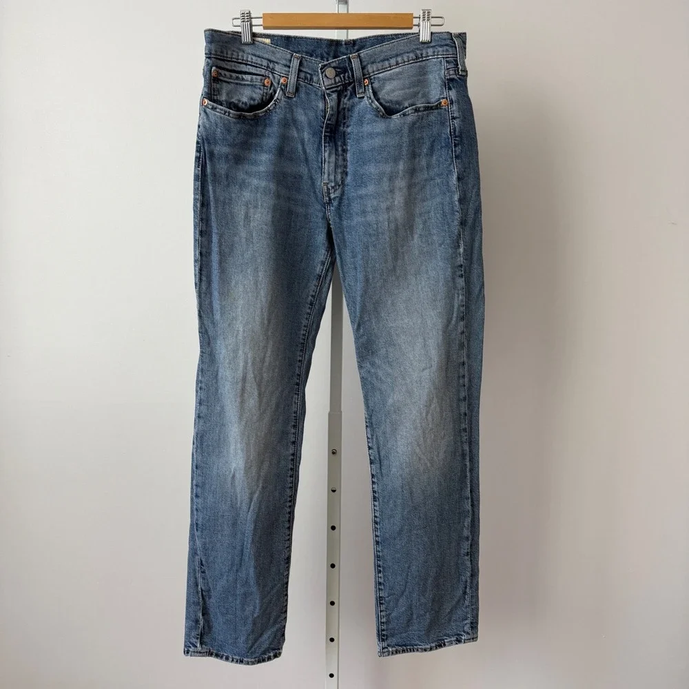 Levi's 514 Straight Fit Jeans Mens W34 L32 Blue Denim Cotton Blend